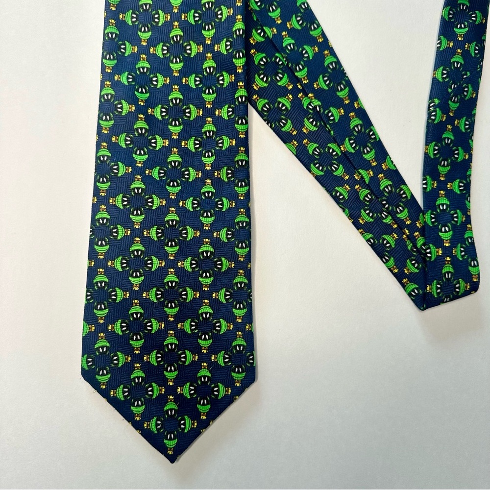Vintage Martin the Martian Looney Tunes Green Black Classic Tie